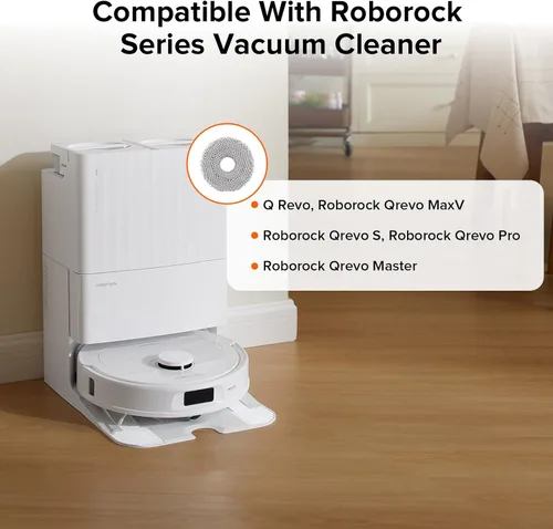 Miniatura 2 de roborock Paquete de 4 paños de microfibra para trapeador Q Revo, Qrevo MaxV, Qrevo S, Qrevo Pro, Qrevo Slim Qrevo S5V robot aspirador, accesorios