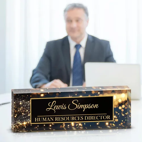 Miniatura 28 de Placa de Nombre para Escritorio, Placa de Nombre con Patrón de Doble Cara para Escritorio, Decoración de Escritorio de Oficina Personalizada