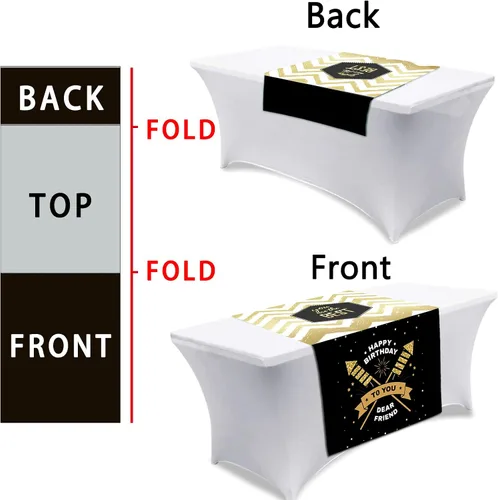 Miniatura 2 de Camino de mesa personalizado con logotipo de empresa, mantel de arpillera personalizado personalizado, texto de diseño de nombre impreso para 13 x