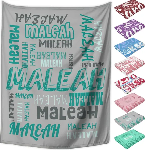 Miniatura 16 de Manta personalizada con nombre, mantas de franela personalizadas para bebés, niños y adultos con nombre, regalo de Navidad, cumpleaños, día de San