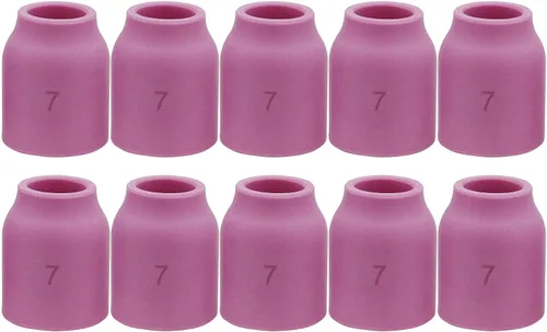 Miniatura 11 de 10 unids TIG lente gas alúmina boquilla cerámica taza 53n58 53n59 53n60 53n61 53n61s #4 #5 #6 # 7 #8 para la antorcha de soldadura TIG 9 20 25