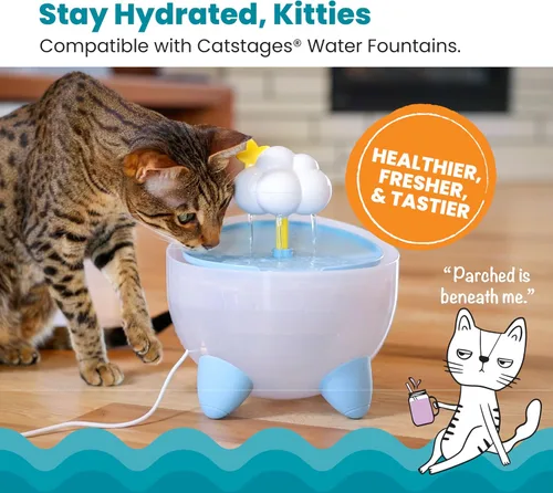 Miniatura 2 de Catstages Filtro de repuesto para fuente de gato, sistema de filtración 5 en 1 de alta calidad para fuentes de agua para gatos, carbón activado