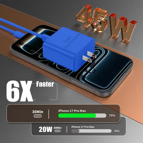Miniatura 3 de Cargador de carga rápida para iPhone 17 y 16 Pro Max, cargadores USB C súper rápidos para iPhone 17 (6 pies+6 pies + 10 pies) tipo C con bloque