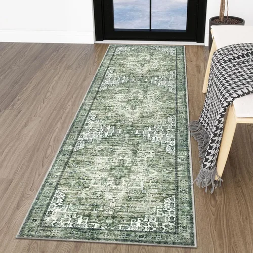 Miniatura 77 de SIILOOM Alfombra lavable de 2 x 3 pies, alfombra suave color taupe ceniza para entrada, tapete antideslizante para puerta de interior, tapete