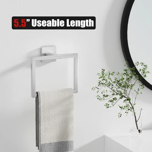 Miniatura 4 de Juego de 10 accesorios de baño de níquel cepillado, juego de toallas de baño de 23.6 pulgadas, juego de accesorios de baño de acero inoxidable