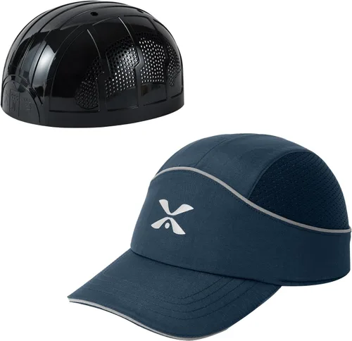 Miniatura 19 de TIHEEN Gorra de seguridad unisex, estilo gorra de béisbol con rayas reflectantes, ligera y transpirable, gorra de protección para la cabeza