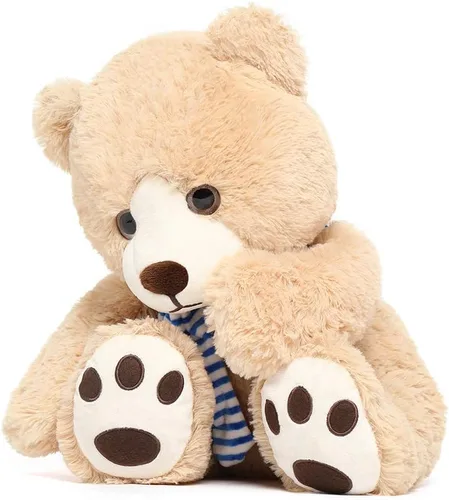 Miniatura 4 de Tezituor Oso de peluche de 24 pulgadas, gran oso de peluche con bufanda, bonito oso de peluche marrón para novias y niños