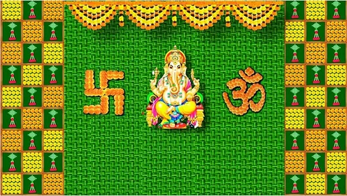 SATVIK - Telón de fondo de tela para decoración de Pooja india, foto Ganpati, telón de fondo tradicional de tela Puja, festival Mehndi Diwali,