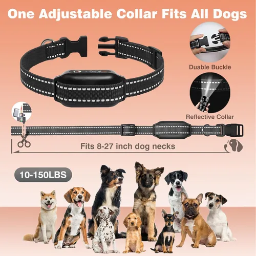 Miniatura 6 de Collar de entrenamiento para perros sin golpes con control remoto de 3300 pies, collar de perro vibratorio humano, 3 modos ultrasónico, pitido