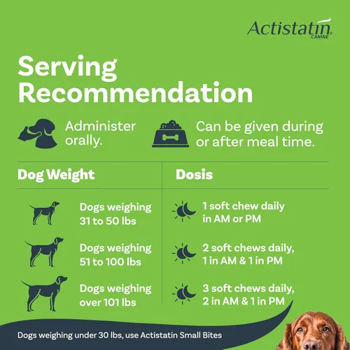 Miniatura 6 de Actistatin Masticables suaves caninos para perros grandes, 120 unidades – Articulación de fuerza extra patentada, cartílago, suplemento de tejido
