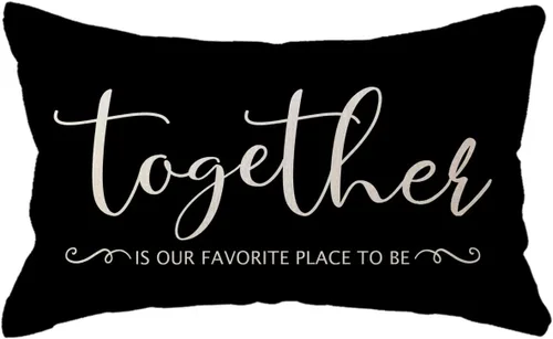 Miniatura 5 de ULOVE LOVE YOURSELF Home Quotes Fundas de almohada decorativas de madera Together is Our Favorite Place to Be", funda de almohada de granja de 12 x