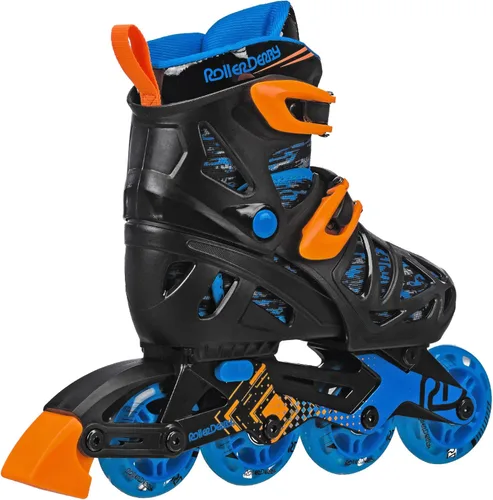 Miniatura 2 de Roller Derby Tracer Patines en línea ajustables para niños, niñas, principiantes Negro/Azul/Anaranjado