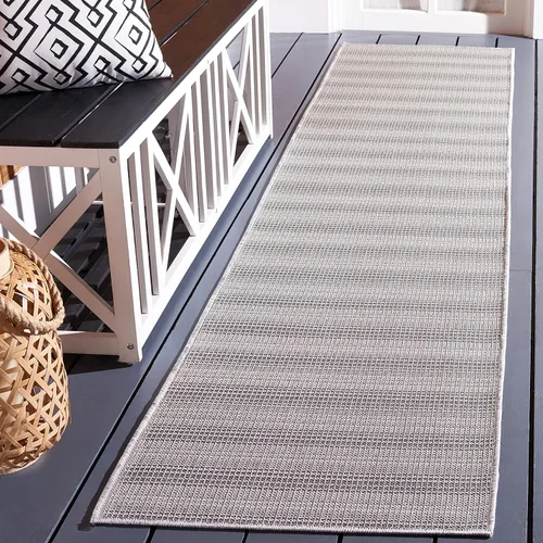 Miniatura 29 de SAFAVIEH Hampton Collection - Alfombra lavable para exteriores de 2 x 9 pies, color marfil y gris, no desprende pelusa y fácil de limpiar, ideal