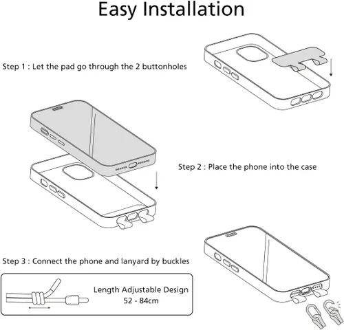 Miniatura 6 de alto Anello - Funda de piel cruzada diseñada para iPhone 14, funda protectora contra caídas de piel italiana con correa de cordón desmontable