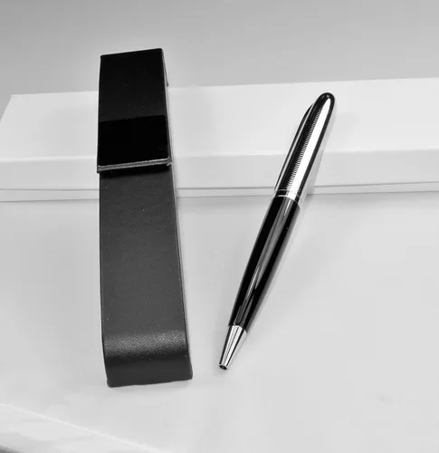 Miniatura 2 de Bolígrafo personalizado de esmalte plateado y negro grabado gratis, bolígrafo grabado personalizado, regalo de padrinos de boda, regalo