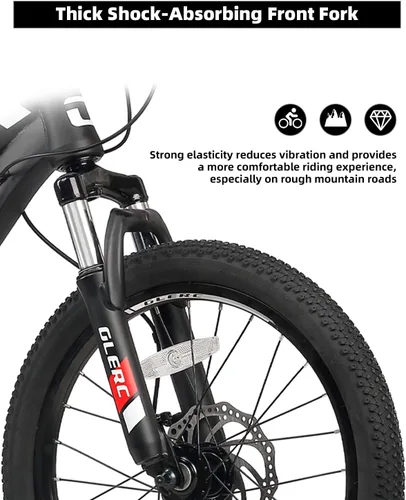 Miniatura 8 de Glerc Bicicleta de montaña para niños de 20, 24 y 26 pulgadas, bicicleta de montaña para niños y niñas a partir de 6 años, bicicleta Skyline de 21