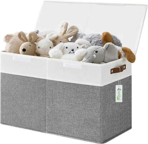 Bagnizer Caja grande de almacenamiento de juguetes con tapas, organizador plegable y resistente de almacenamiento para bebés, para niños, niñas,