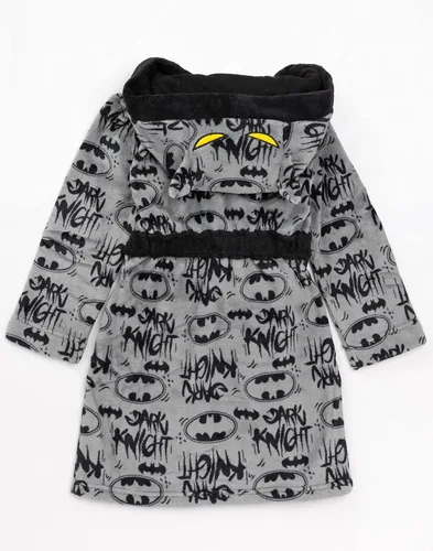 Miniatura 6 de DC Comics Batman Dressing Gown Boys Kids Grey Dark Knight Pjs Bathrobe