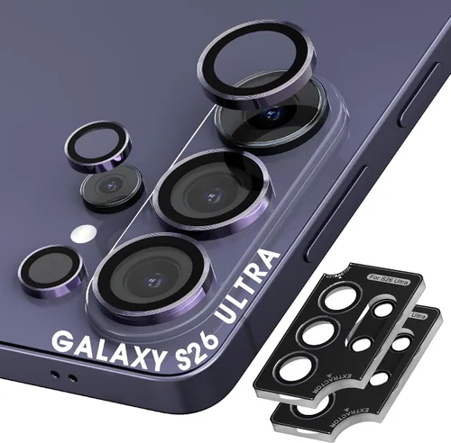 Miniatura 47 de Orzero Protector de lente de cámara compatible con Samsung Galaxy S25, bandeja de instalación de un solo paso, cubierta de vidrio con anillo