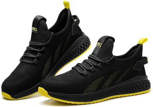SPIEZ Lightweight Composite Toe Work Shoes for Women, Comfotable Puncture Proof Safety Shoes for Ladies, Breathable Fashion Sneakers for Work and