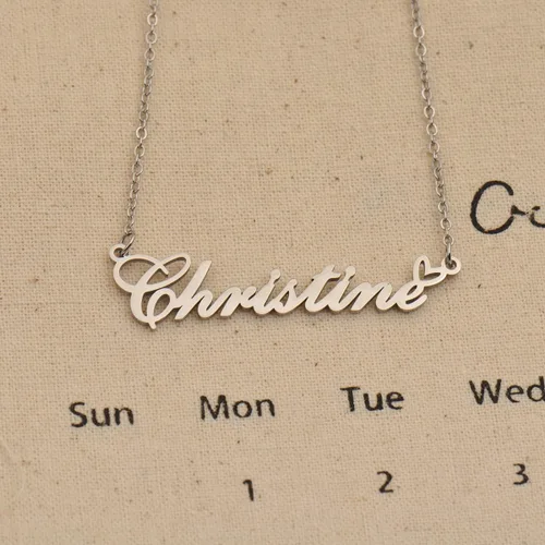 Miniatura 5 de HUAN XUN Collares personalizados con dije de inicial para mujeres y niñas en oro y plata, Acero inoxidable, Acero inoxidable