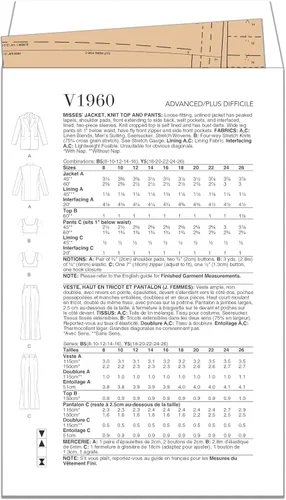 Miniatura 4 de Vogue Misses - Chaqueta holgada sin forro, parte superior de punto y pantalones de piernas anchas, paquete de patrón de costura, código de diseño