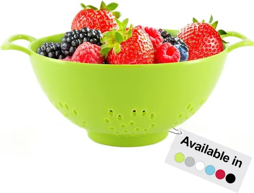Miniatura 15 de Meadow Lane - Colador pequeño de 6 pulgadas, libre de BPA, apto para lavavajillas, con asas dobles, escurridor compacto de alimentos para bayas