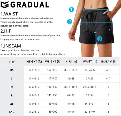 Miniatura 7 de G Gradual Women's 5" Hiking Cargo Shorts Quick Dry Athletic Shorts for Women with Pockets for Golf Workout Walking