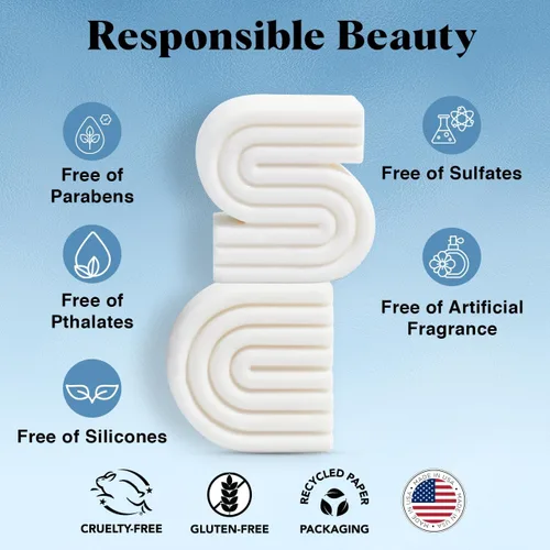 Miniatura 7 de Kitsch Barra de champú y gel de baño ultra sensible 2 en 1 + barra acondicionadora y jabón de afeitado – Jabón en barra sin fragancia para piel