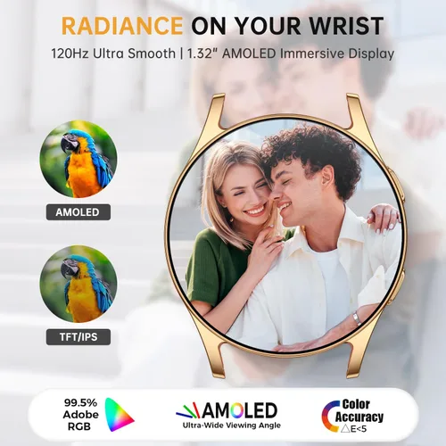 Miniatura 2 de Reloj inteligente AI con GPT, AMOLED de 1.614 in, 1.32 pulgadas, responder/hacer llamadas, seguimiento de actividad y actividad para iPhone Android