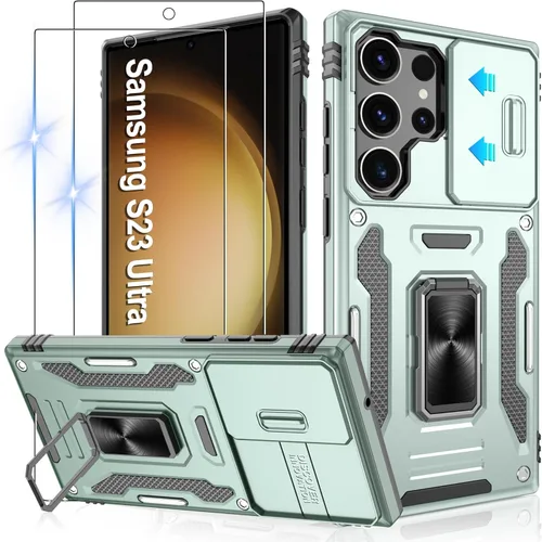 Miniatura 192 de Gritup para Samsung Galaxy S22 Funda con protectores de pantalla HD de 2 paquetes y cubierta deslizante para la cámara, protección contra caídas