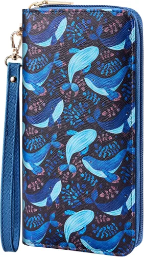 Miniatura 105 de Chelmon - Monedero para mujer de cuero genuino con bloqueo de señal RFID, para tarjetas de crédito