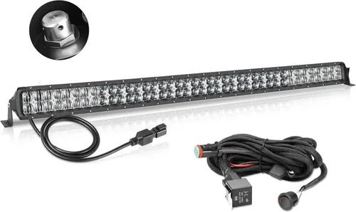 Miniatura 10 de Kit de Barra de Luz LED de 20 Pulgadas, AKD Part 200W Lente 5D Luz de Conducción Todoterreno Spot Flood Combo Doble Fila Luces de Trabajo LED Súper