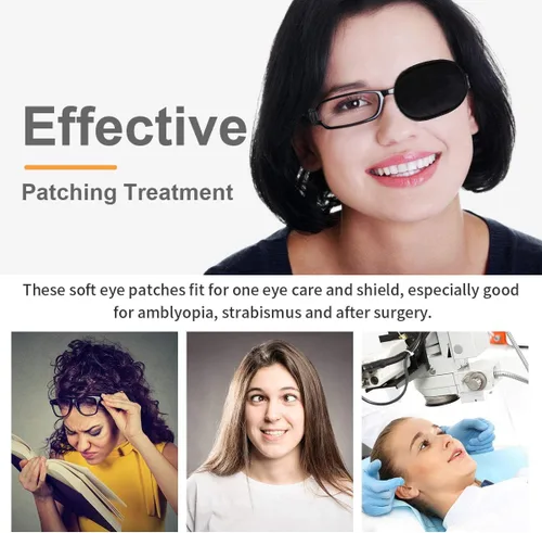 Miniatura 7 de eZAKKA Parches oculares para adultos ojo derecho izquierdo, parche ocular para gafas, parche médico suave para ojo perezoso, ambliopía, estrabismo