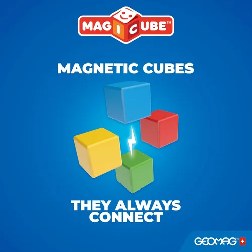 Miniatura 7 de Geomag Magicube 8 bloques magnéticos – Bloques de construcción magnéticos para niños de 1 a 3 años, juguetes Montessori para niños de 1 año