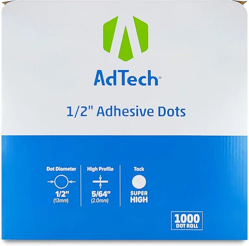 AdTech Puntos adhesivos de doble cara, sensible a la presión, alternativa a la cinta de doble cara, 5/16 pulgadas, súper alta adherencia, rollo de