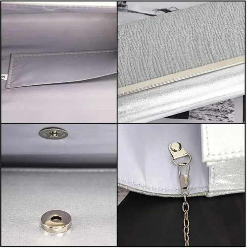 Miniatura 3 de Queena Bolso de mano de noche con purpurina brillante para mujer, bolso de cadena para boda, fiesta de graduación, regalo para mamá, esposa, novia