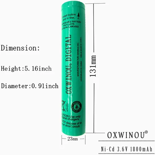 Miniatura 6 de XUNTU Batería de 3.6 V 1800 mAh 75175 compatible con Streamlight Stinger DS LED HP XT 75175 75375 75813 75810 PolyStinger Pelican M9 FL126 linterna