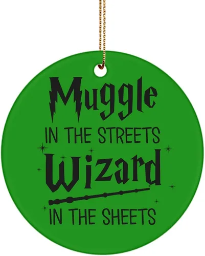Miniatura 3 de Muggle in The Streets Wizard in The Sheets - Adorno para fanáticos de los fanáticos del divertido hechicero Nerd Geek de cerámica redonda de 3