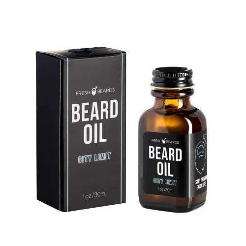 Fresh Beards City Limit - Aceite para barba – Fragancia de madera de teca y lavanda – Aceite perfumado para barba y bigote para hombre – Hidratante