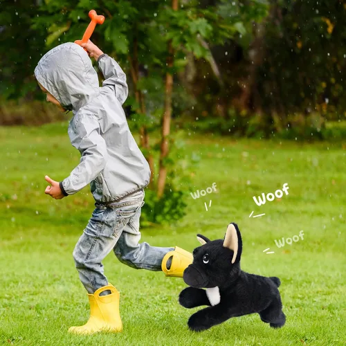 Miniatura 9 de SuzziPals Animales de peluche de perro negro calentables y refrigerables, lindos peluches de almohadilla térmica para microondas para calmar