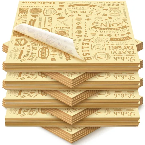 Miniatura 36 de 1000 piezas de hojas de papel encerado para delicatessen de 12 x 12 pulgadas, resistentes a la grasa, forros para bandejas canasta, papel de Blanco