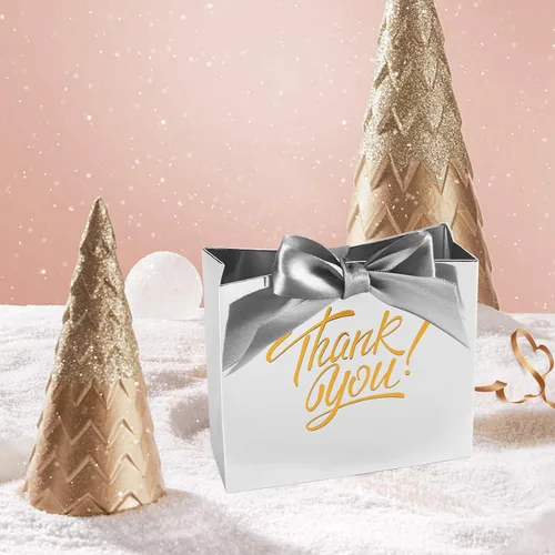 Miniatura 4 de KPOSIYA Bolsas de regalo pequeñas, paquete de 50 bolsas pequeñas de agradecimiento de 4.5 x 1.8 x 3.9 pulgadas, bolsa de favor de fiesta, cajas