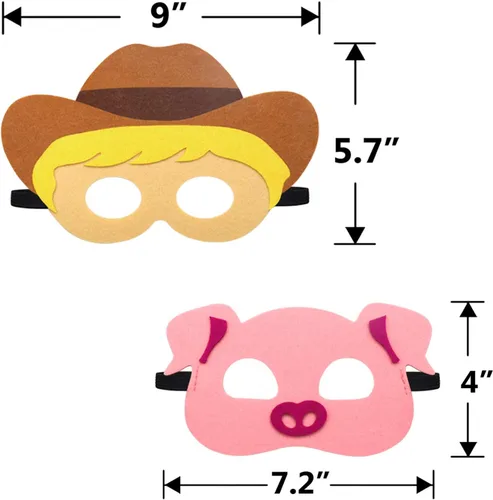 Miniatura 3 de CiyvoLyeen Party Animals Felt Masks Jungle Farm Forest Animals Theme Birthday Party Favors Party Supplies for Boys or Girls