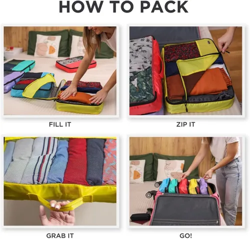 Miniatura 7 de Cubos de embalaje pequeños para maletas, juego de 5 piezas, bolsas organizadoras de viaje para equipaje de mano