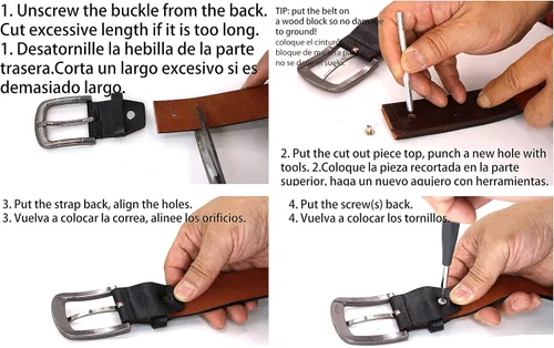 Miniatura 5 de Cinturón de cuero para hombre de cuerno largo, caballo, pollo, sheriff, cinturón de vaquero