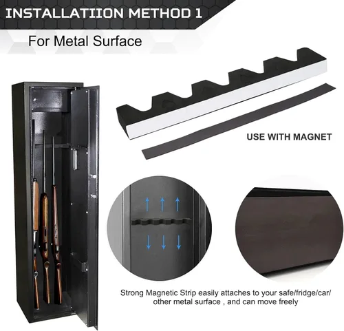 Miniatura 7 de OCQOTAT Estante para Armas para Almacenamiento de Armas, Accesorio de Caja Fuerte para Armas para Rifles y Escopetas, Soporte para Armas en Gabinete