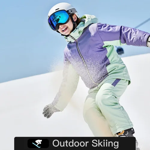 Miniatura 7 de Gafas de esquí para niños, gafas de esquí de nieve para niños, jóvenes, adolescentes, niños y niñas de 5 a 14 años 01.black con lente roja plateada