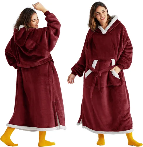 Bedsure Manta Ponible con Capucha, Cómoda Sudadera Manta Larga con Capucha como Regalos de Sudadera para el Día de las Madres para Mamá Mujeres,
