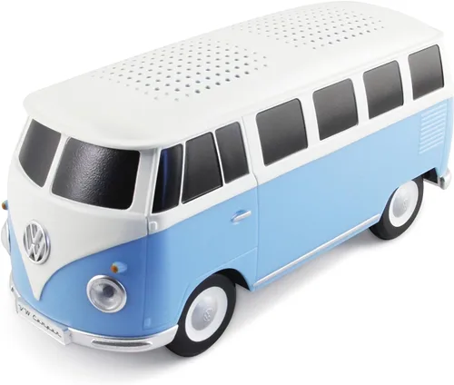 BRISA Colección VW - Caja inalámbrica con altavoz Bluetooth portátil Volkswagen con batería recargable T1 autobús autocaravana (escala: 1:20/bus Azul
